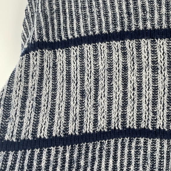 VTG Sweater Graphix Navy Light Blue Ribbed Knit 80s-90s Crewneck Grandpa… - Picture 8 of 13